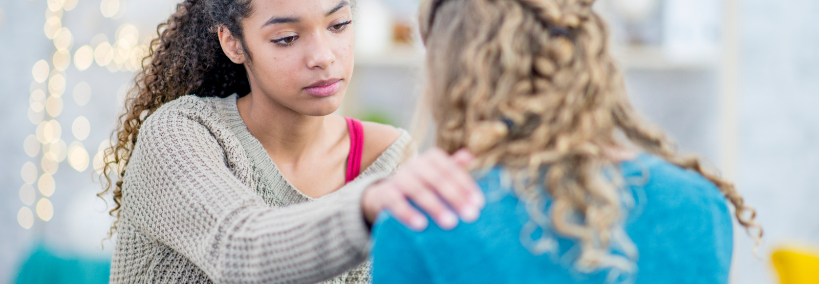 Person helping a domestic violence victim