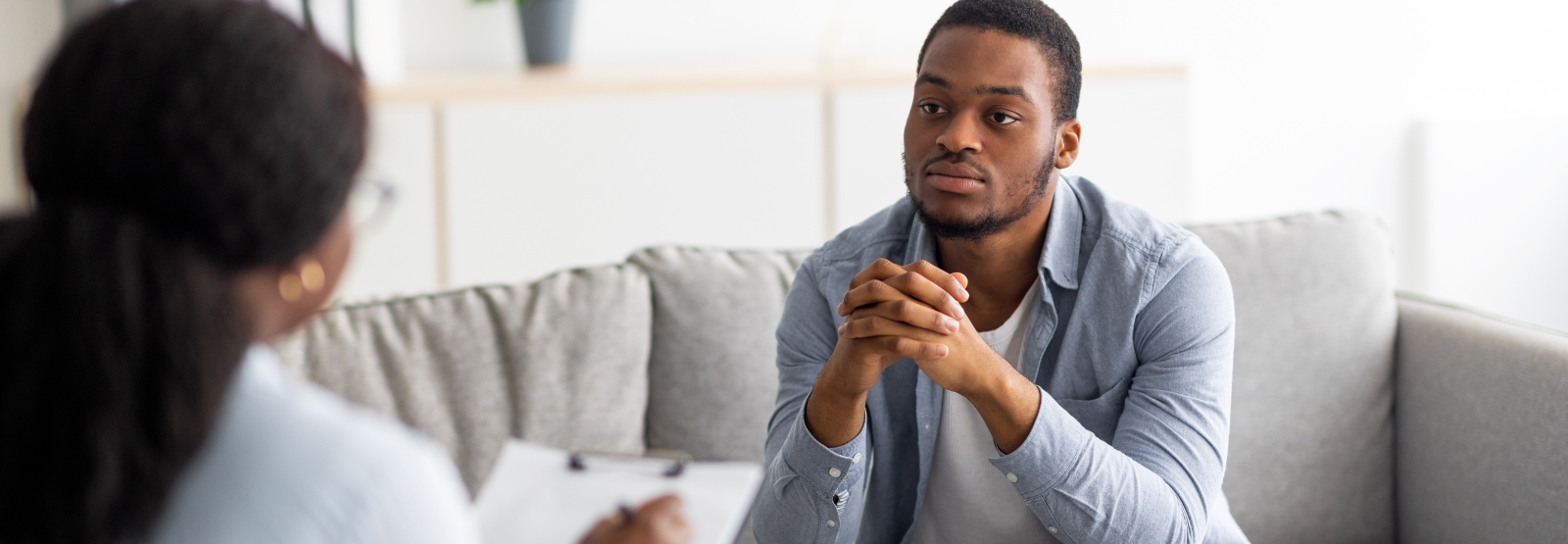 Person having a one on one meeting to help their grief